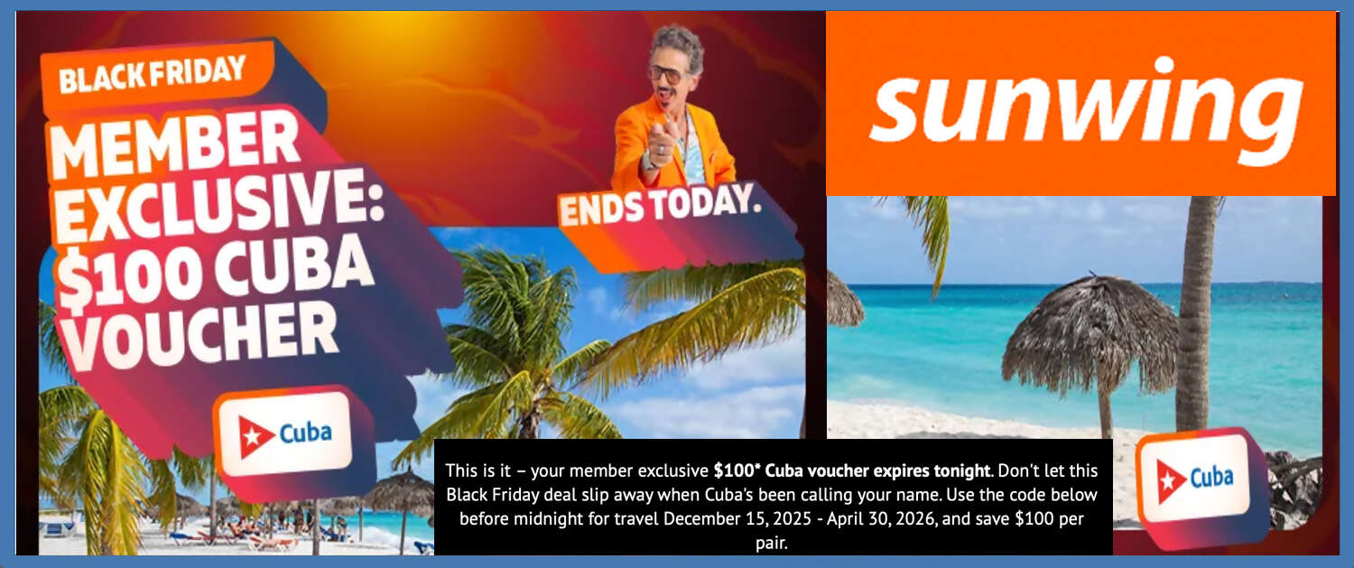 Sunwing Cuba Ends Tonight