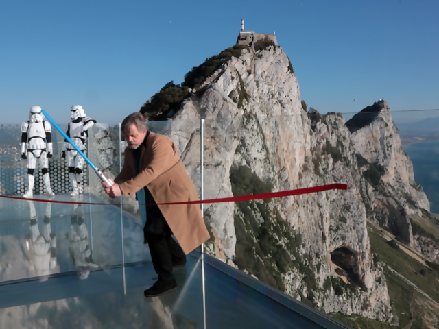 Yes he did! 'Luke Skywalker' Opens New Skywalk at One of the World's Most Symbolic Lookouts