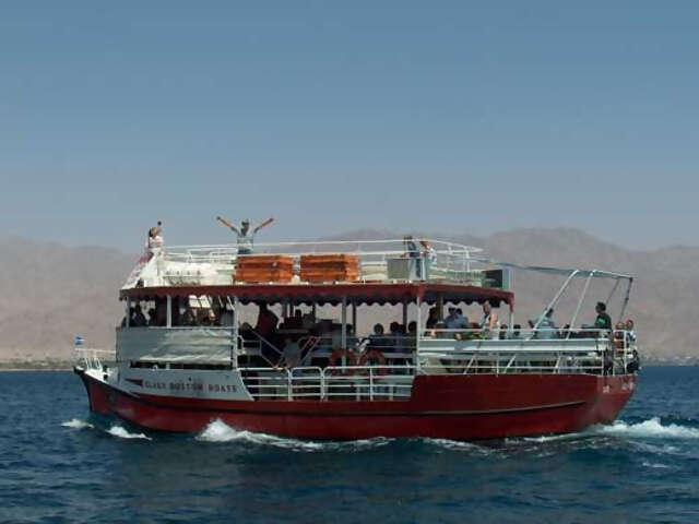 Enjoy the underwater scenery in a glass bottom boat on the  Israel Yam Boat Cruise