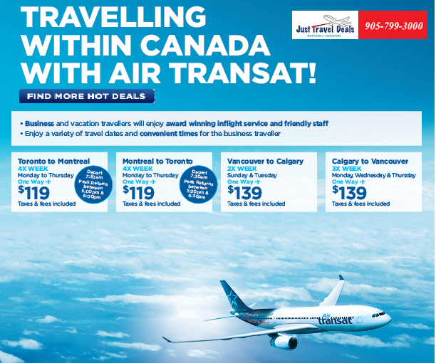 Travelling within Canada with Air Transat