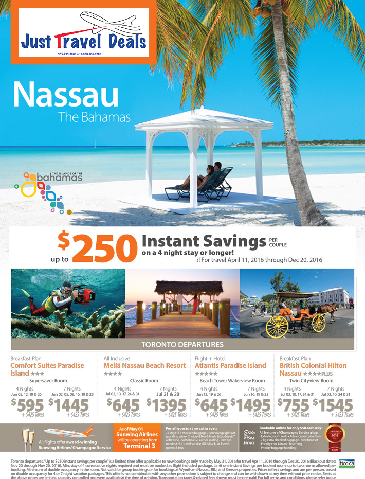 Save up to 250 per couple on your Nassau vacation