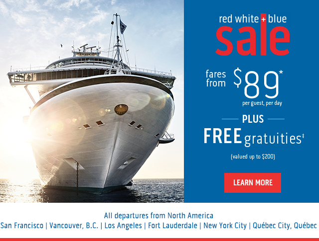Princess Cruises Sale Fares from 89 per guest, per day plus free