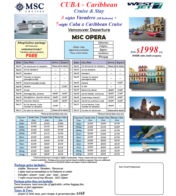 Cuba + Caribbean Cruise & Stay