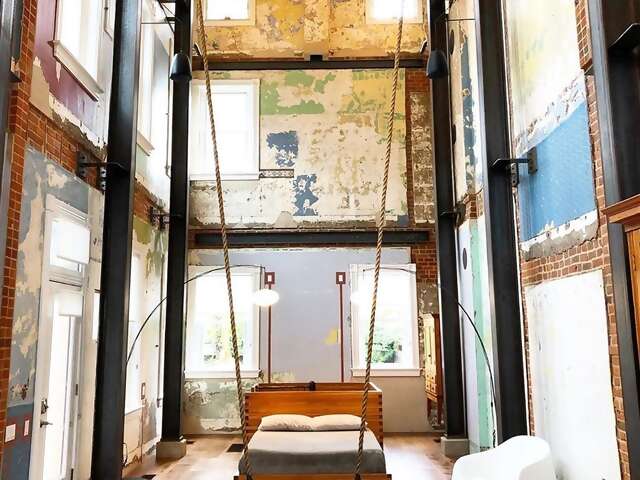 A growing number of artworks grace this partly industrial neighborhood, including one you can live in