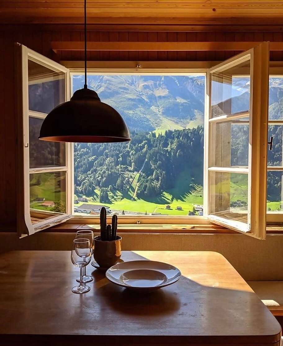 Wake to the sound of cowbells at this classic chalet high above town