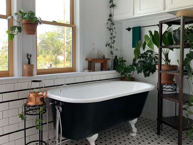 Every room of Christopher’s house immerses you in a different color and mood—and even the black-and-white bathroom is brimming wi