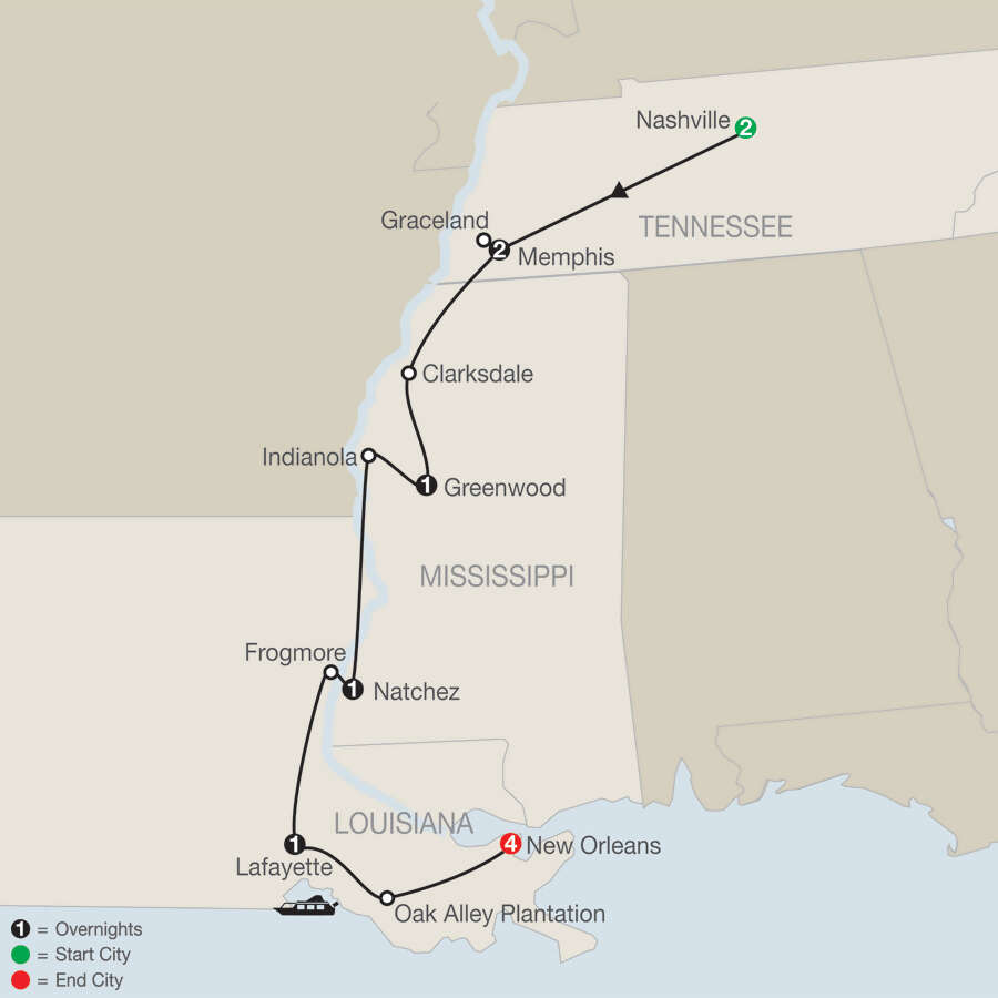 America's Musical Heritage with Extended Stay in New Orleans