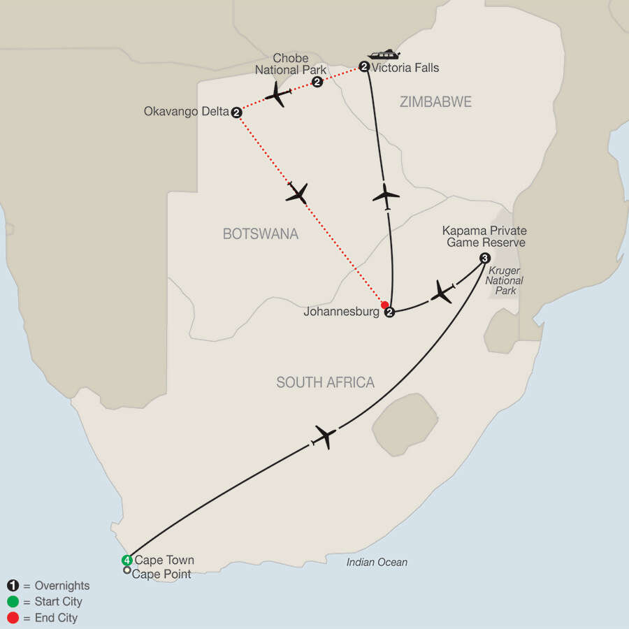 Splendors of South Africa & Victoria Falls with Botswana