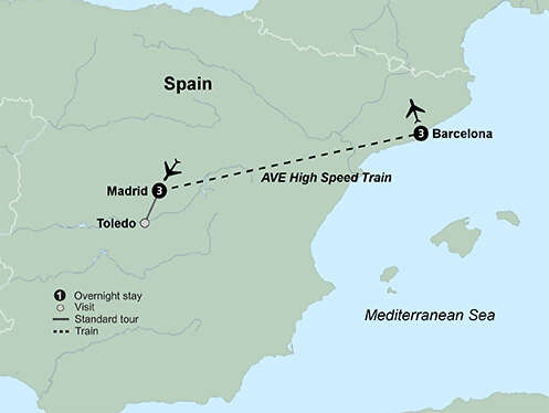 Madrid & Barcelona featuring the AVE High-Speed Train
