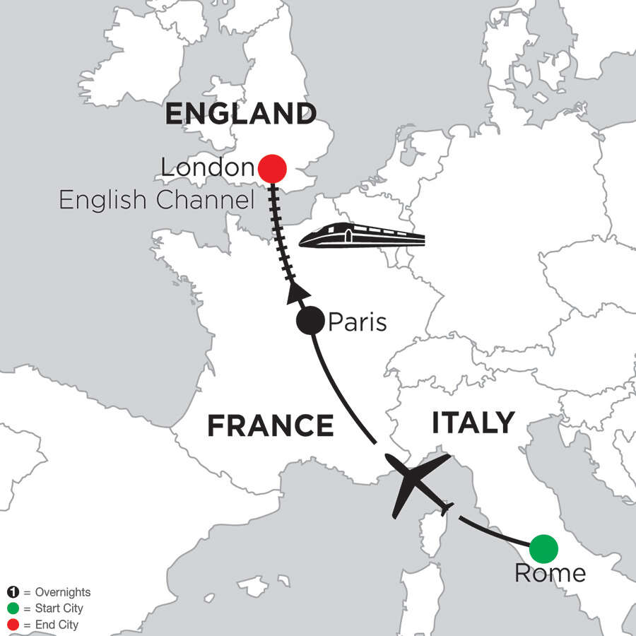 4 Nights Rome, 3 Nights Paris & 4 Nights London