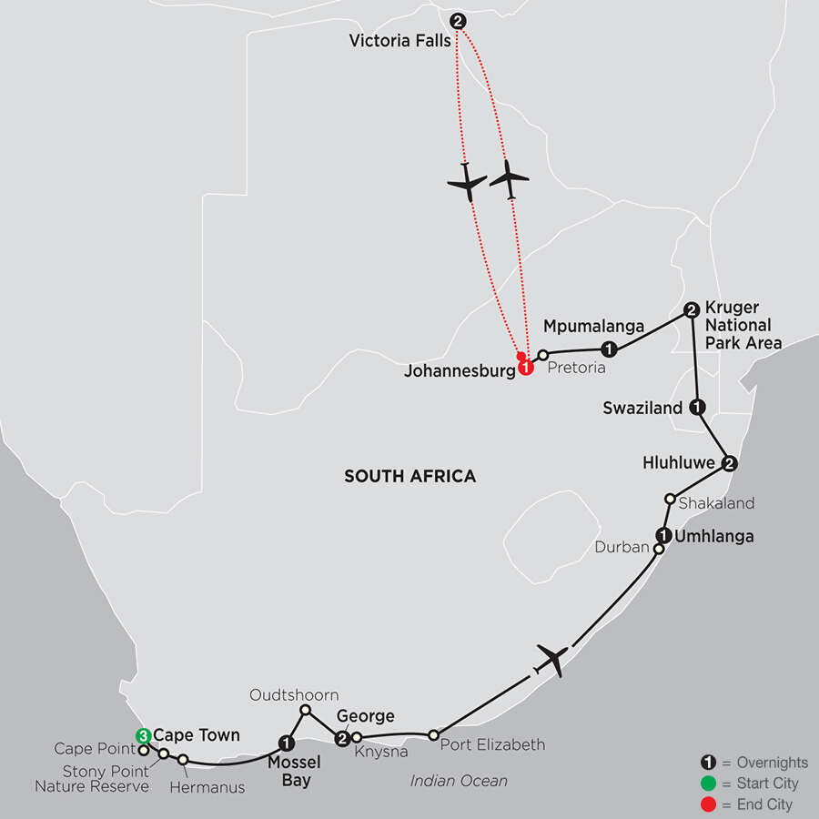 South Africa from the Cape to Kruger with Victoria Falls