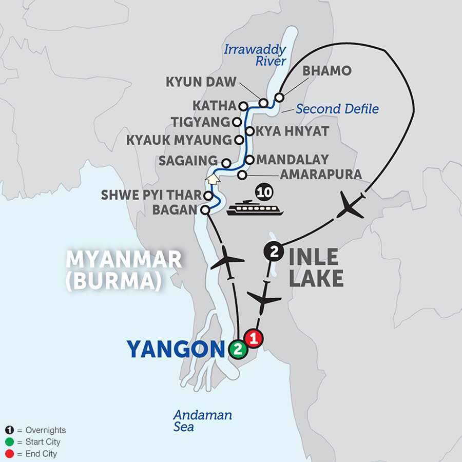 Spirit of Myanmar & the Untouched Upper Irrawaddy - Northbound