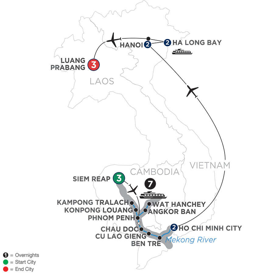 The Heart of Cambodia & Vietnam with Luang Prabang – Southbound