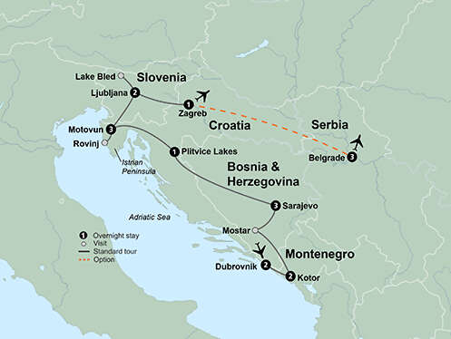 A Taste of the Balkans Featuring Croatia, Montenegro, Bosnia and Herzegovina & Slovenia