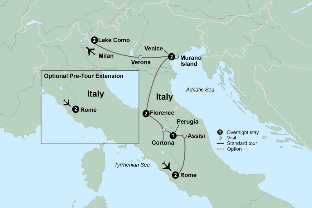 Reflections of Italy featuring Verona and Lake Como in winter