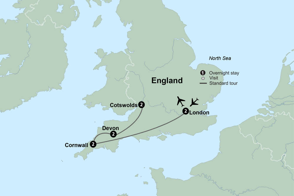 Shades of the English Countryside featuring London, Cornwall & The Cotswolds